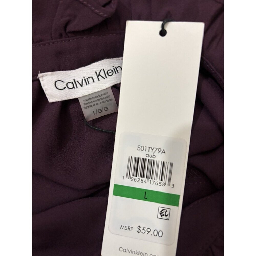 Calvin Klein Collared Flutter Cap Sleeve Cascadin… - image 7